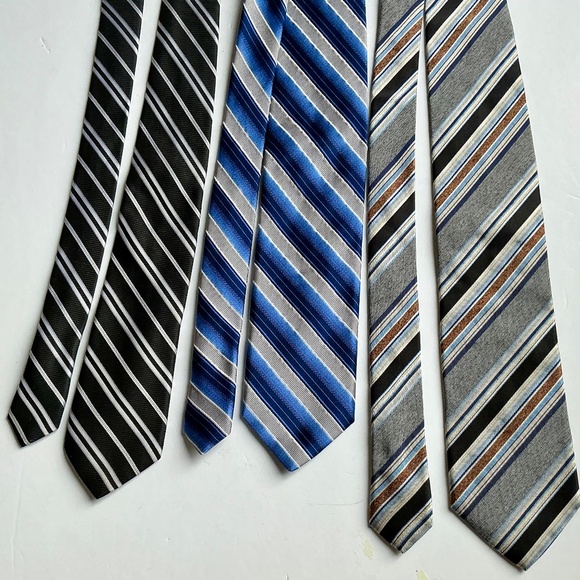 7 Downie St. Lot of 3 striped all silk ties made in Italy 🇮🇹 - Picture 5 of 5